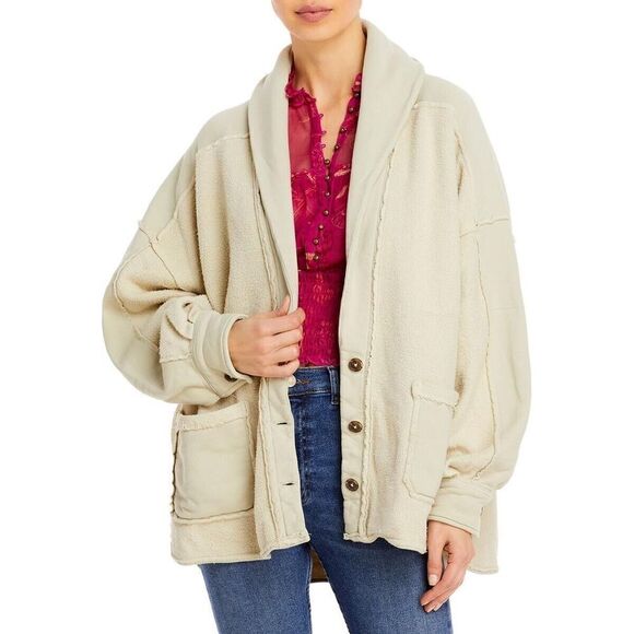 Free People OB1226826 Women's Sz XS Beige Jordan Soft Shell Coat Jacket $128 - Picture 1 of 9